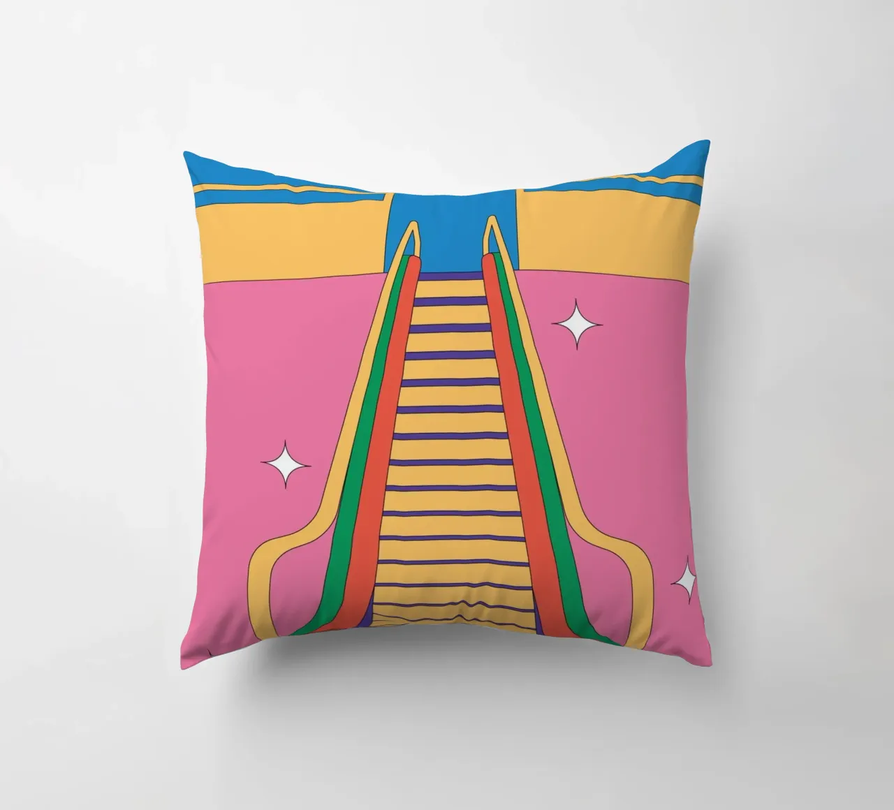 Design escalator retro coussin de Retro Boy Art