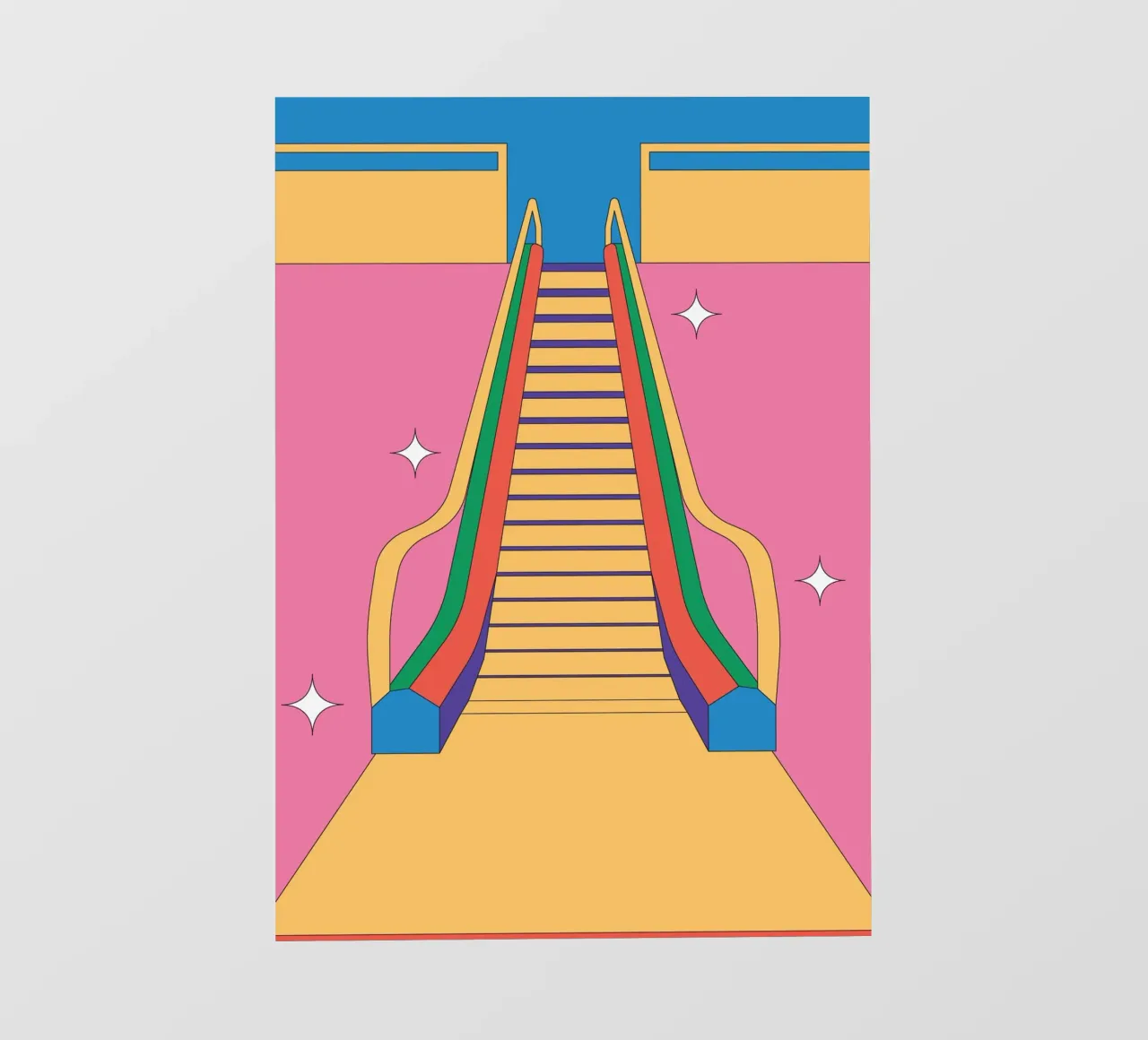 Scala mobile di design retro telo in pvc da Retro Boy Art