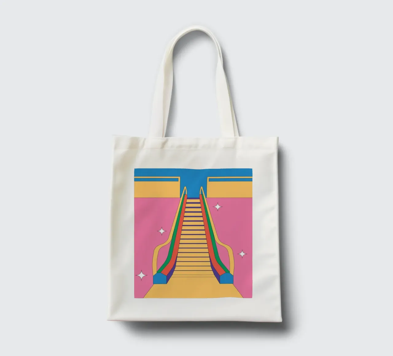 Scala mobile di design retro borsa in juta da Retro Boy Art