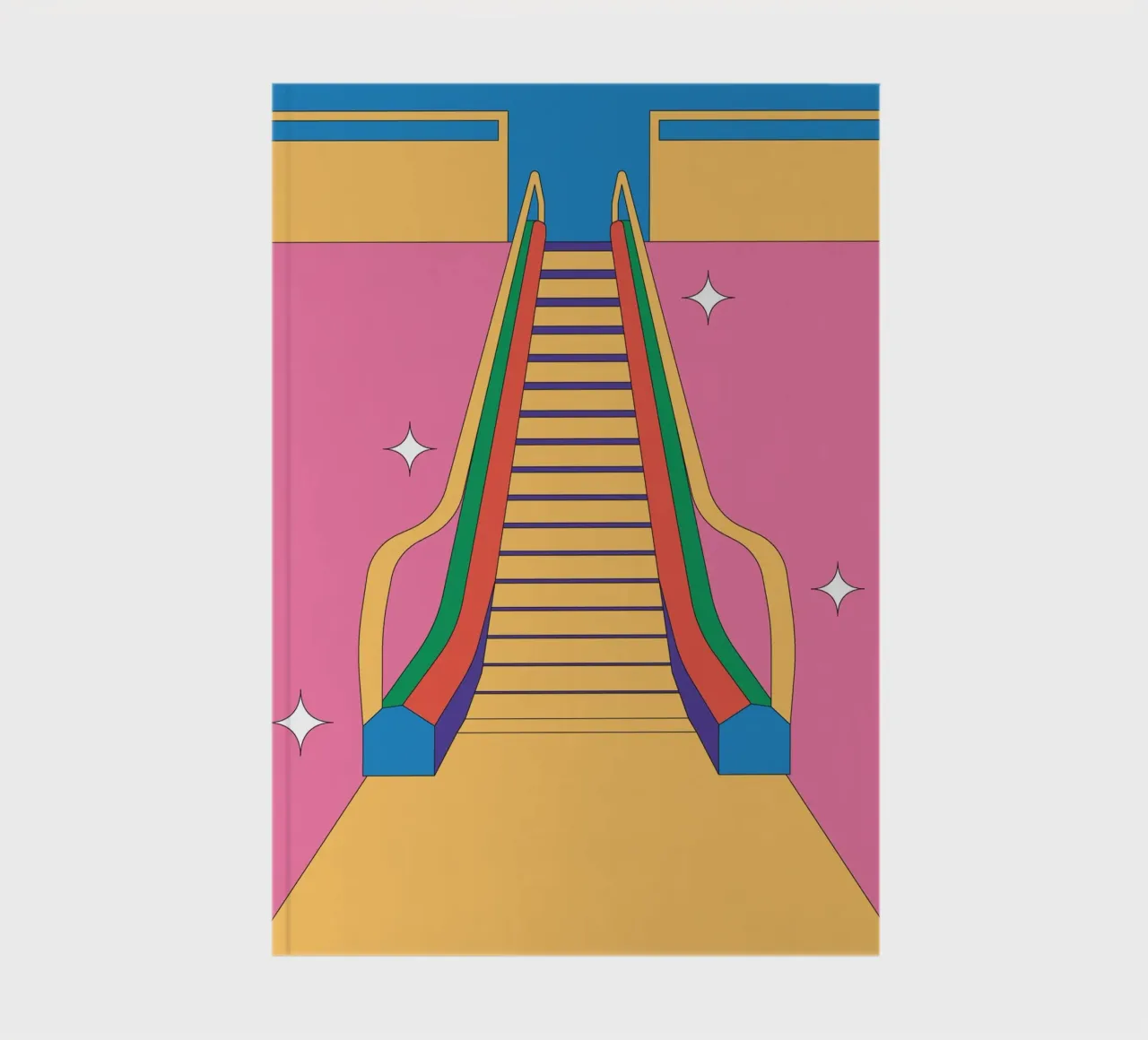 Ontwerp roltrap retro notitieboek van Retro Boy Art