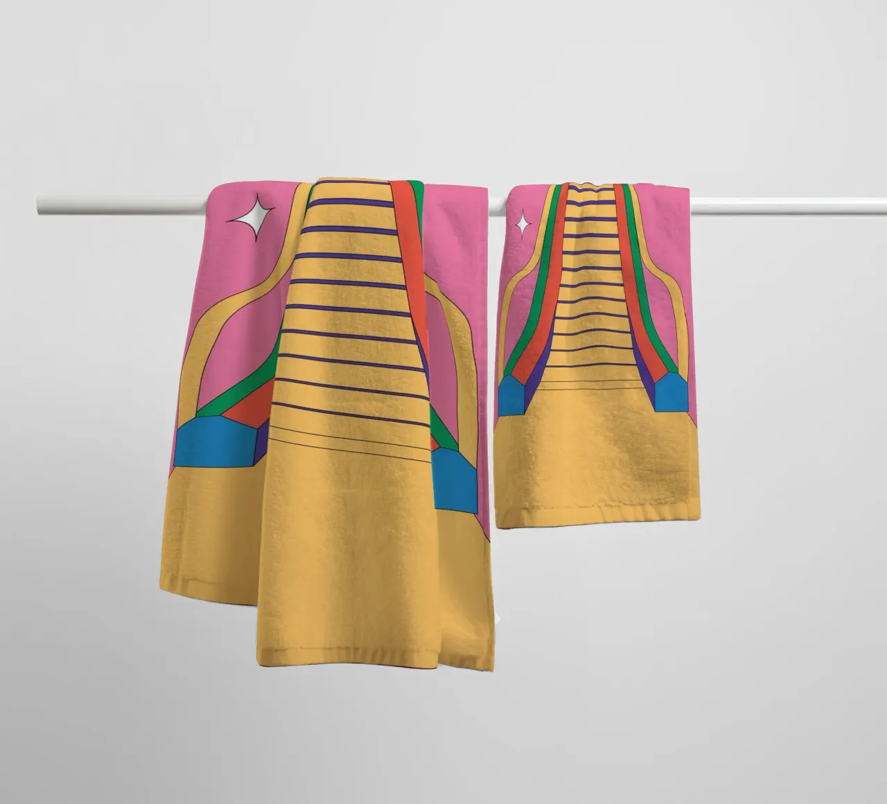Design escalator retro towel by Retro Boy Art