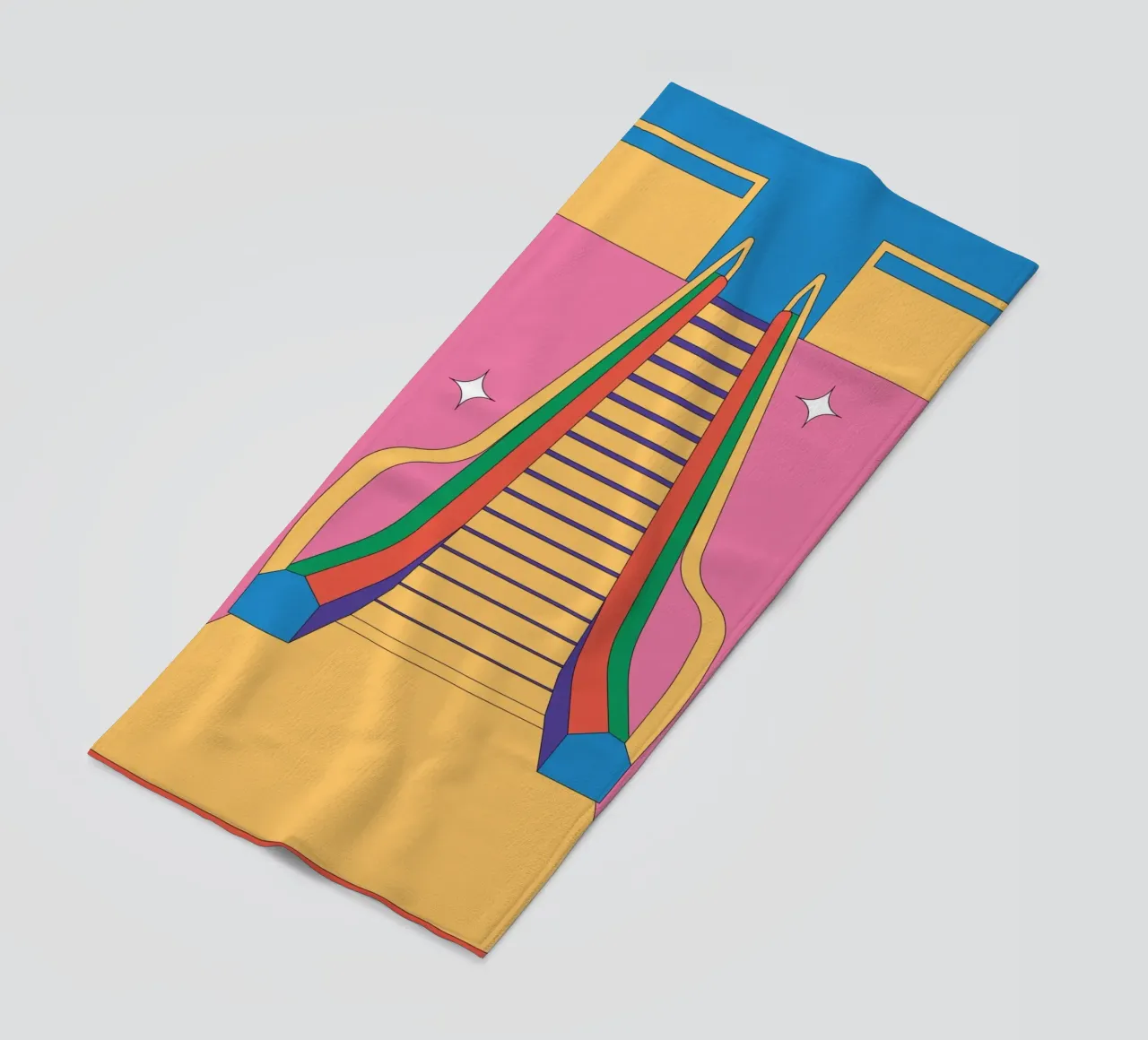 Scala mobile di design retro telo mare da Retro Boy Art