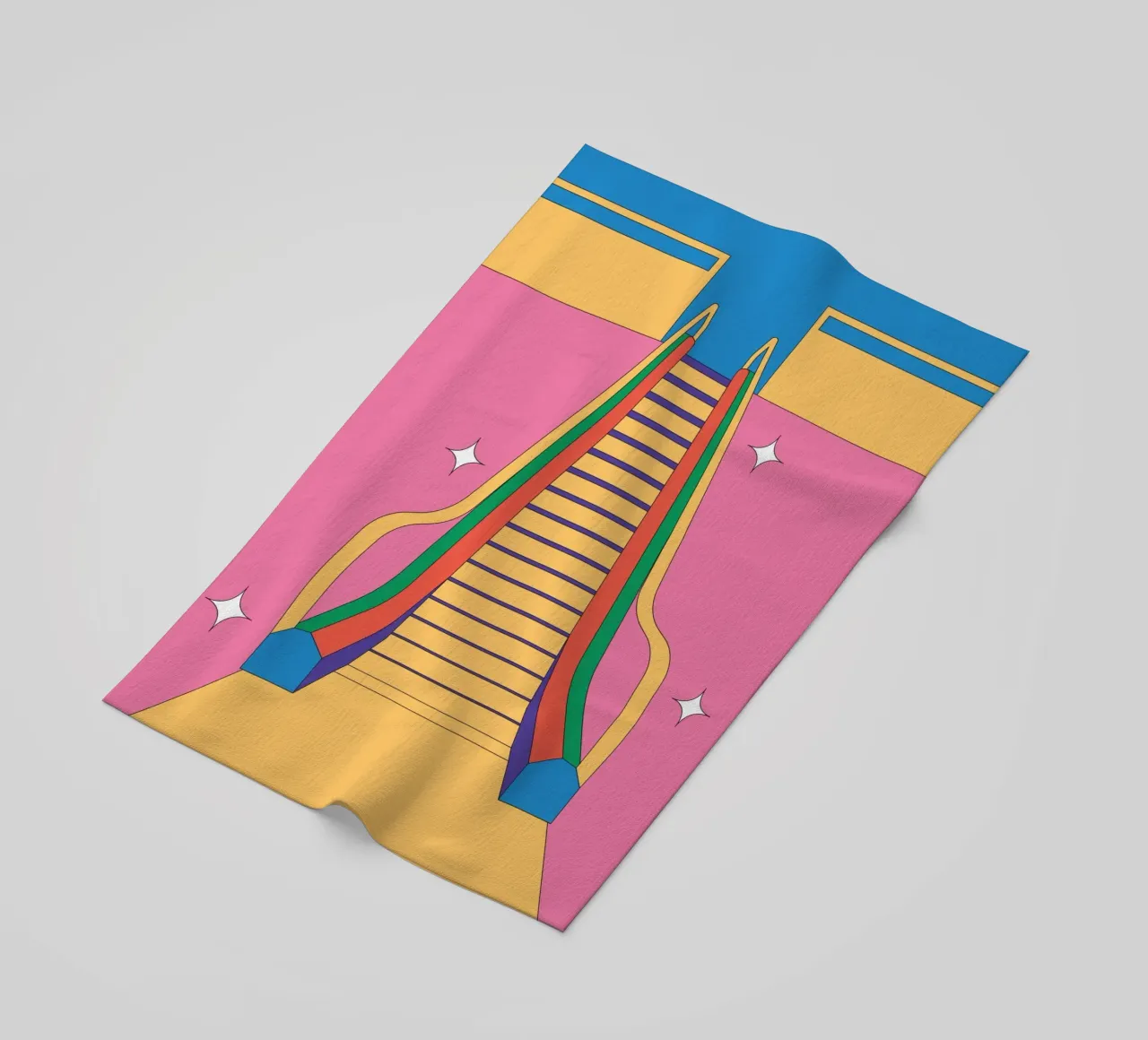 Scala mobile di design retro telo mare da Retro Boy Art