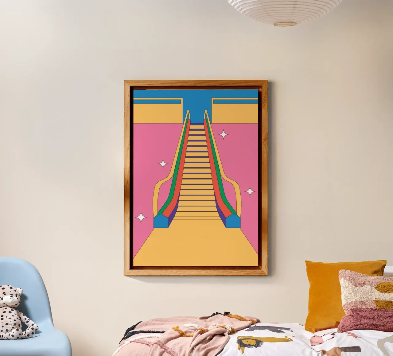 Scala mobile di design retro pannello forex da Retro Boy Art