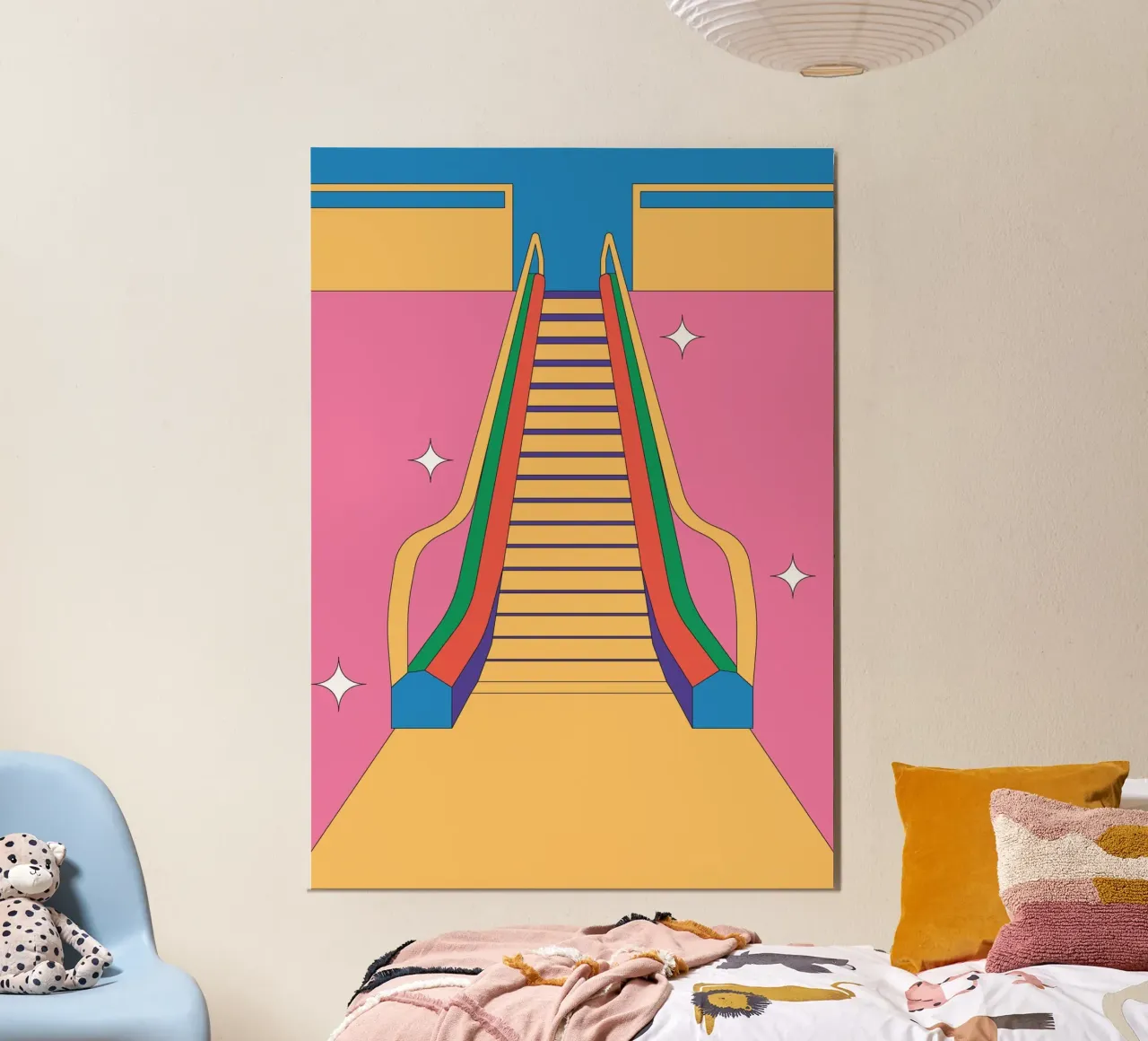 Scala mobile di design retro alluminio dibond da Retro Boy Art