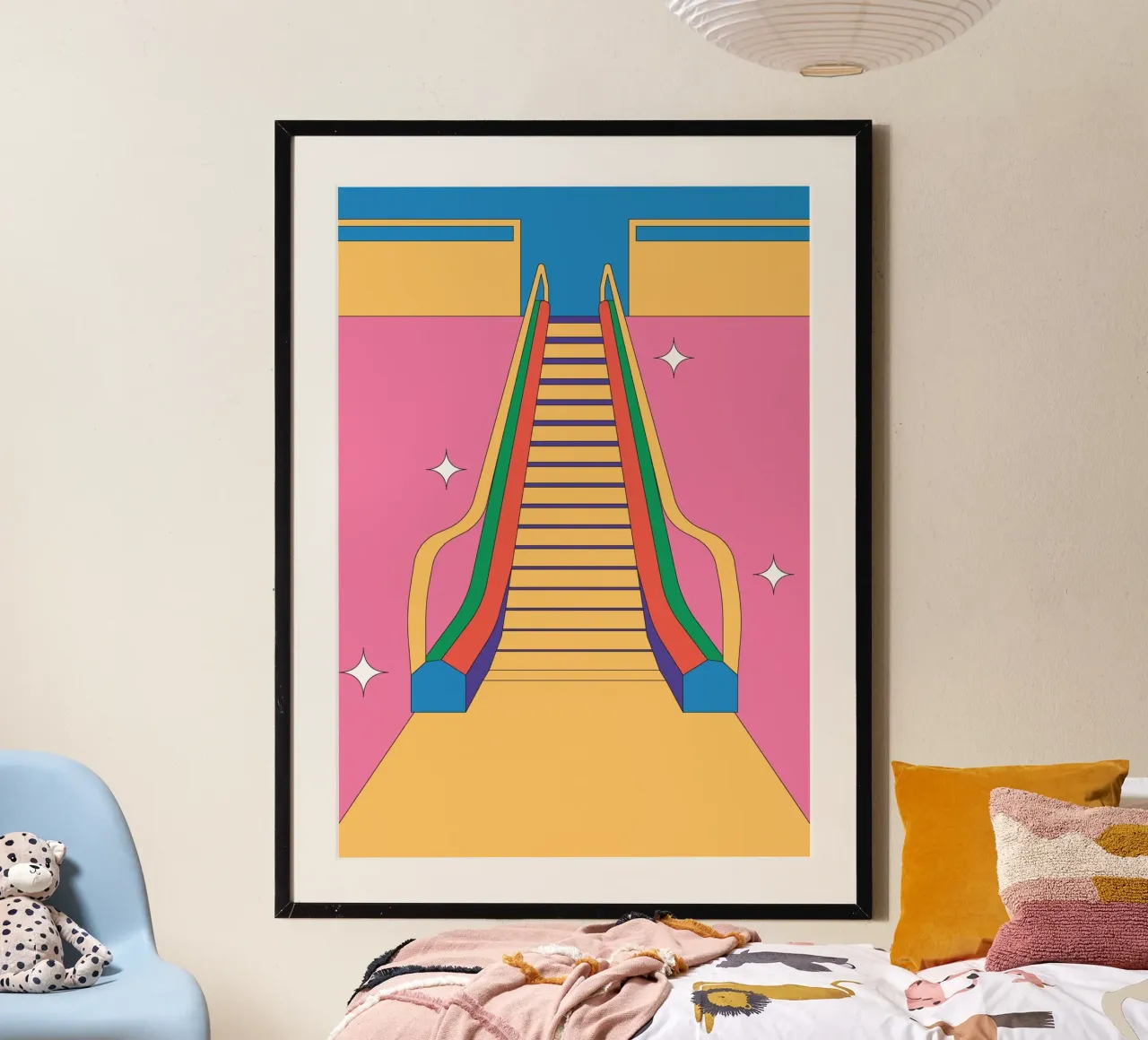 Design Rolltreppe retro Hahnemühle von Retro Boy Art