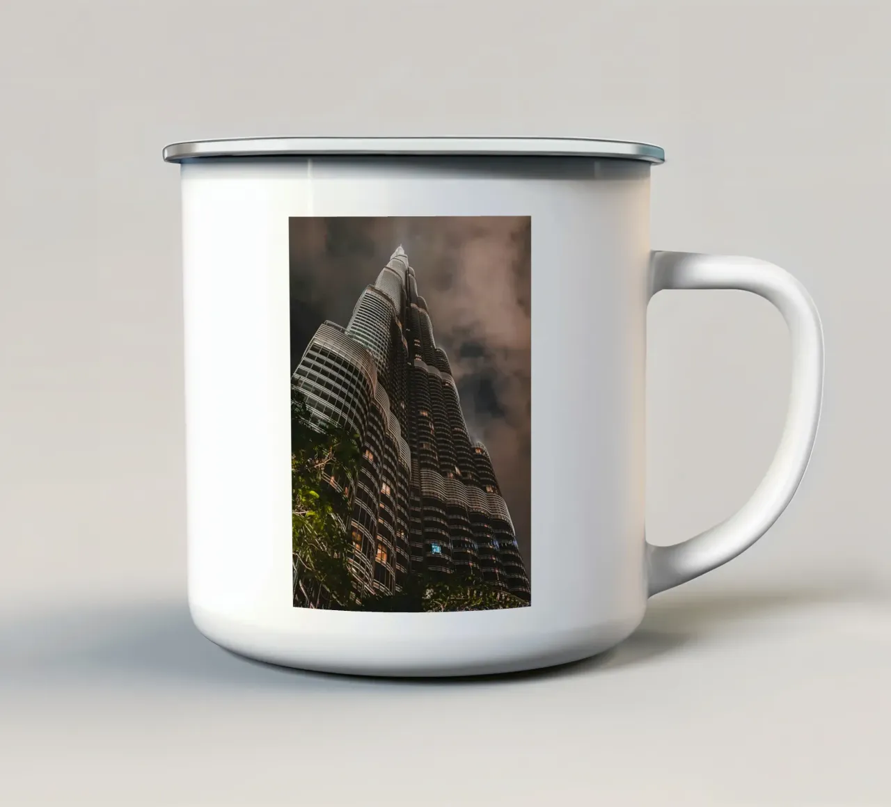 skyscape building tazza in smalto da Monel