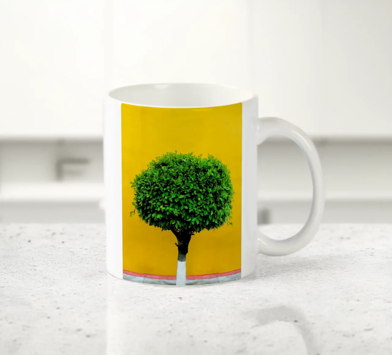 single tree in yellow shade tazza in ceramica da Monel