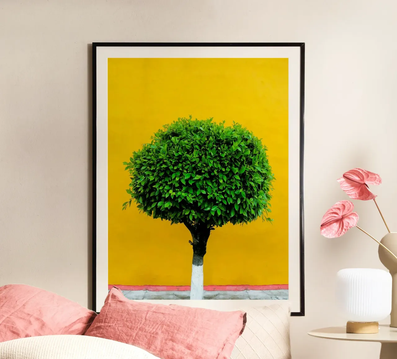 single tree in yellow shade poster da Monel