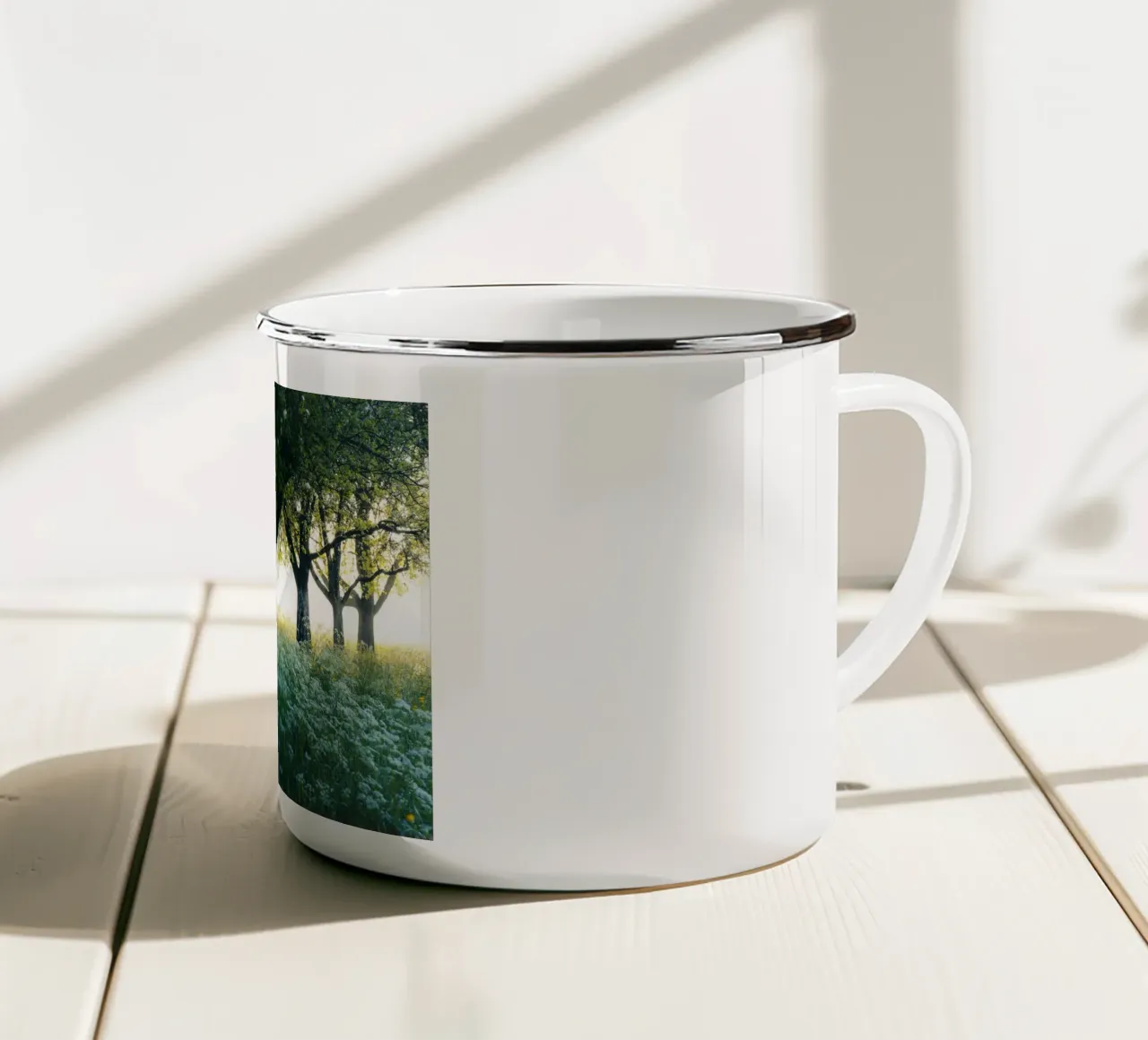 forest in white grass tazza in smalto da Fost