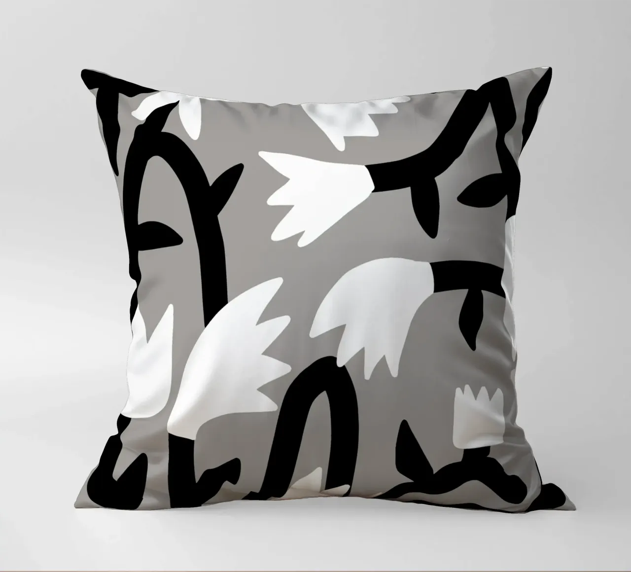 Bianco e nero floreale cuscino da Little Dean