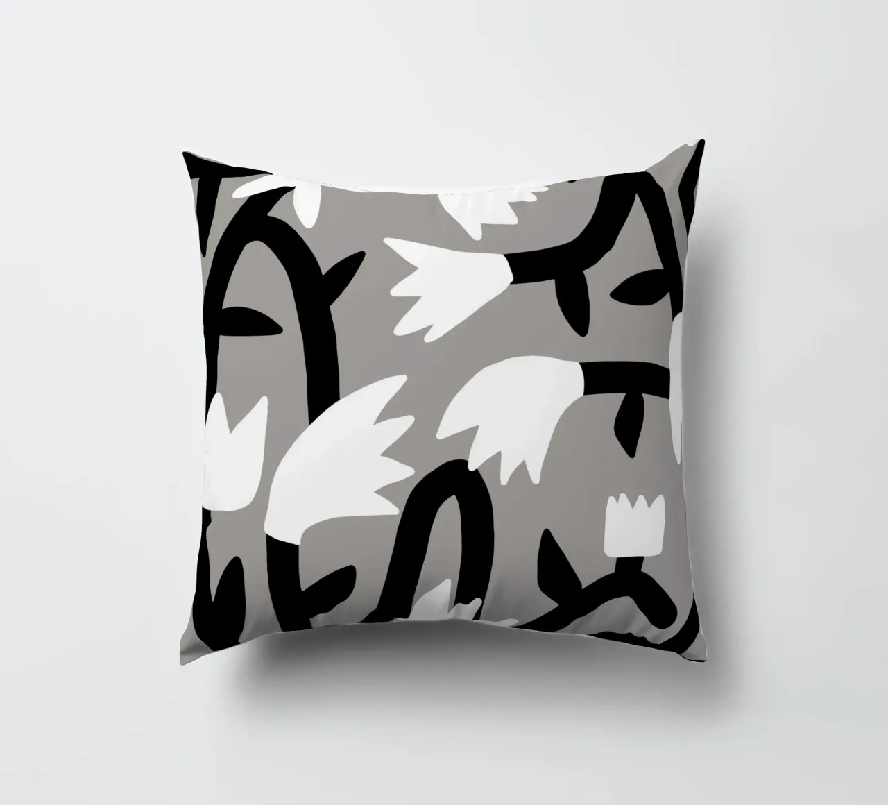 Bianco e nero floreale cuscino da Little Dean