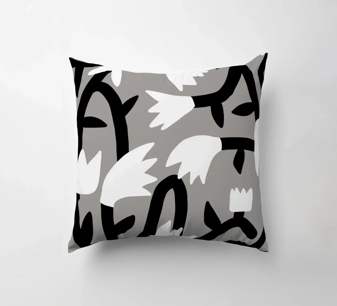 Bianco e nero floreale cuscino da Little Dean