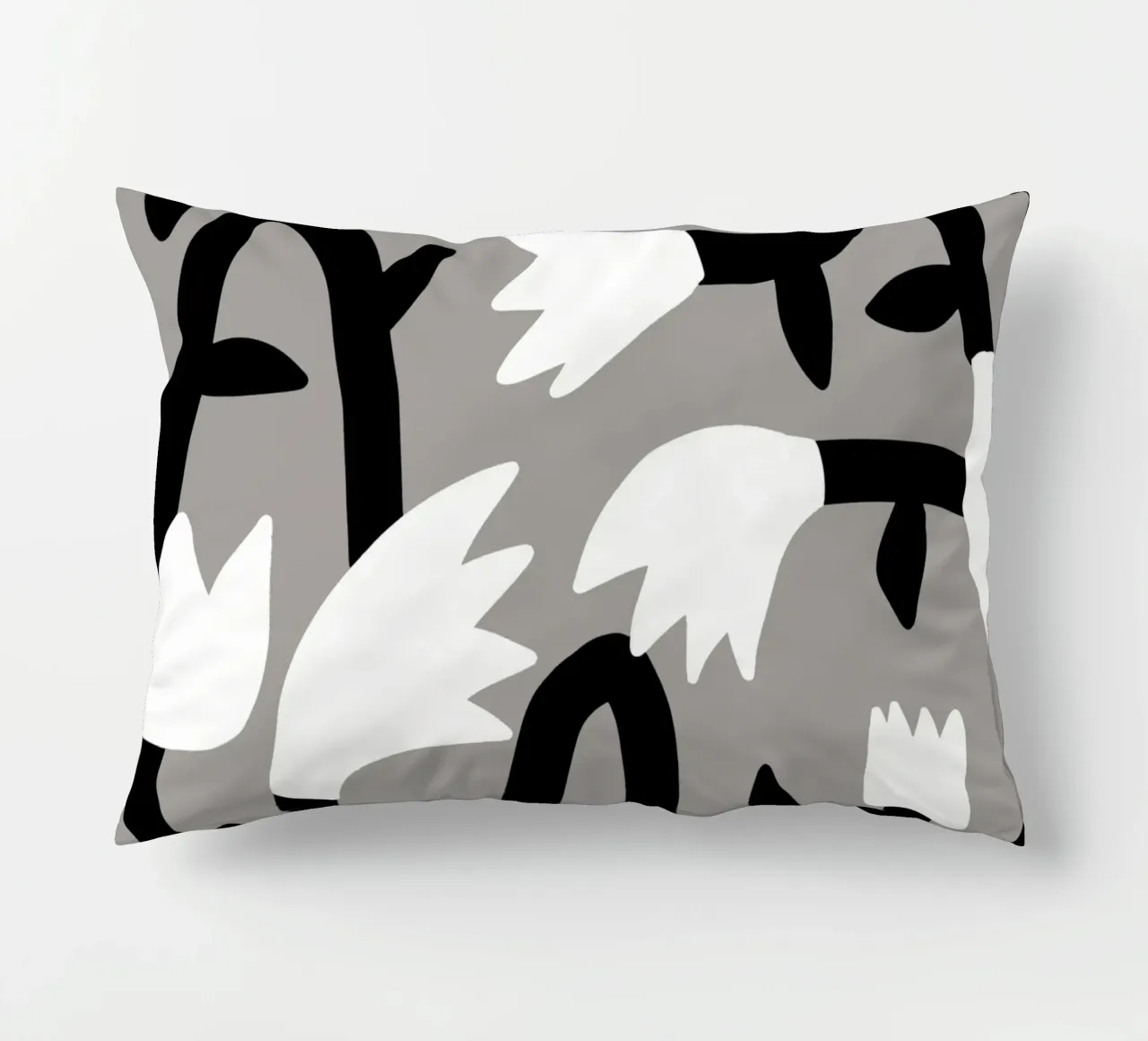 Bianco e nero floreale cuscino da Little Dean