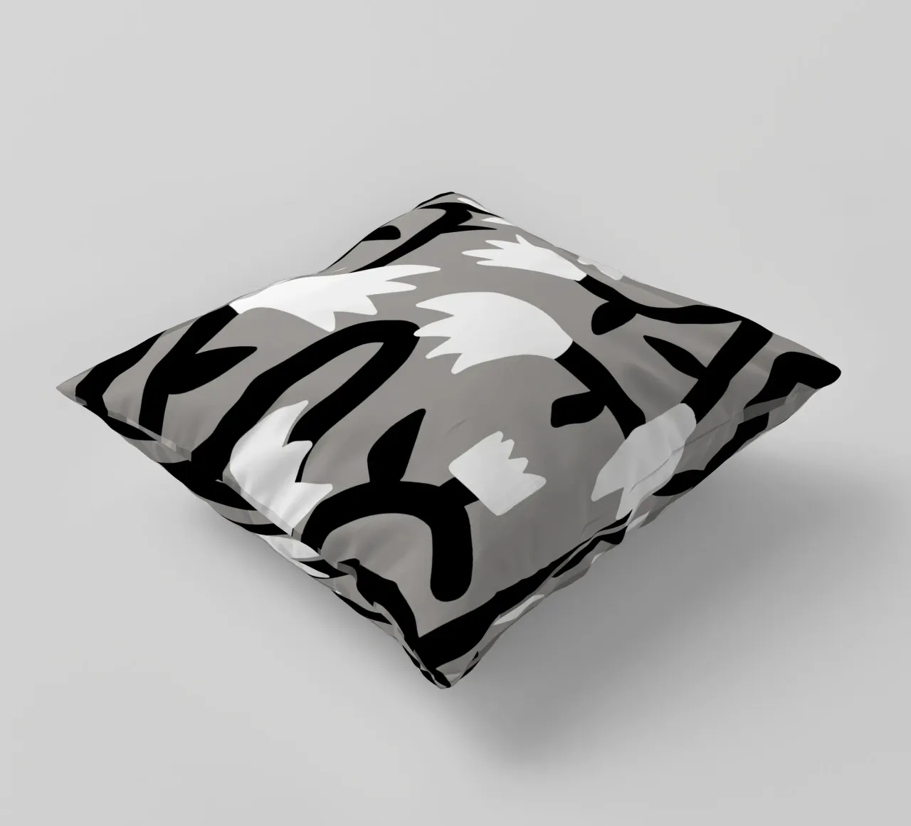 Bianco e nero floreale cuscino da Little Dean