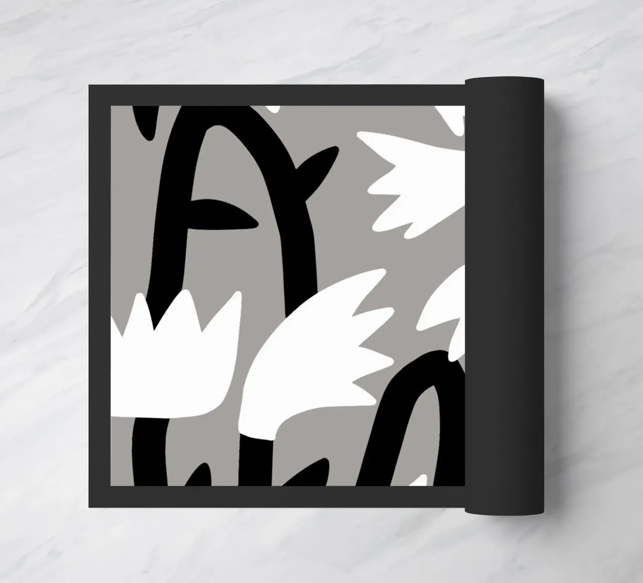 Bianco e nero floreale zerbino da Little Dean