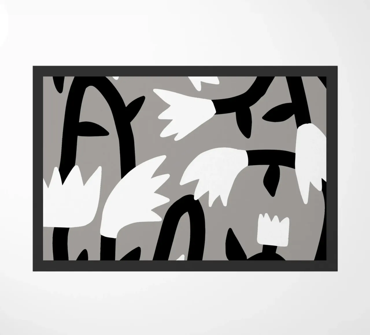 Bianco e nero floreale zerbino da Little Dean