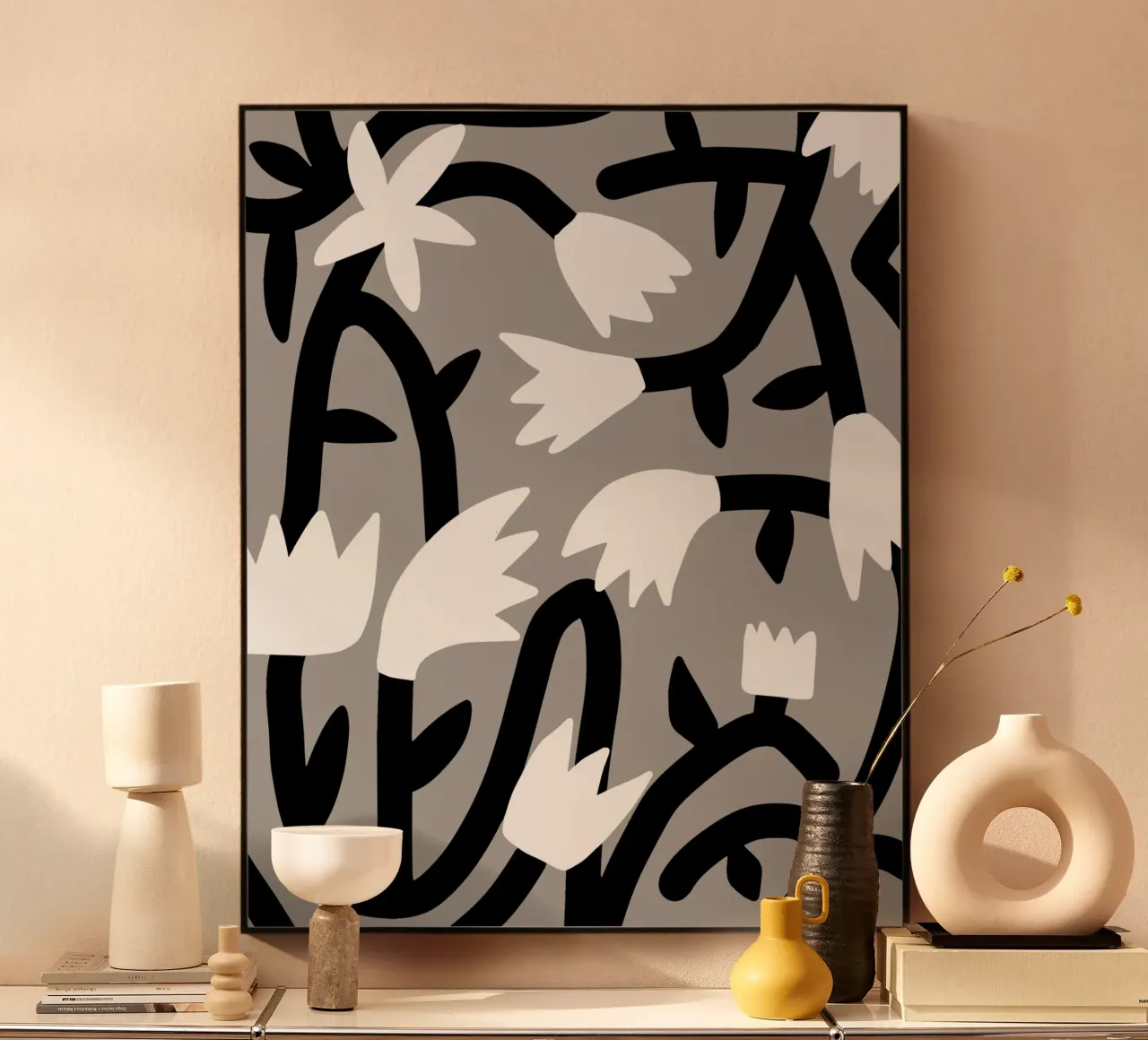 Bianco e nero floreale plexiglass da Little Dean