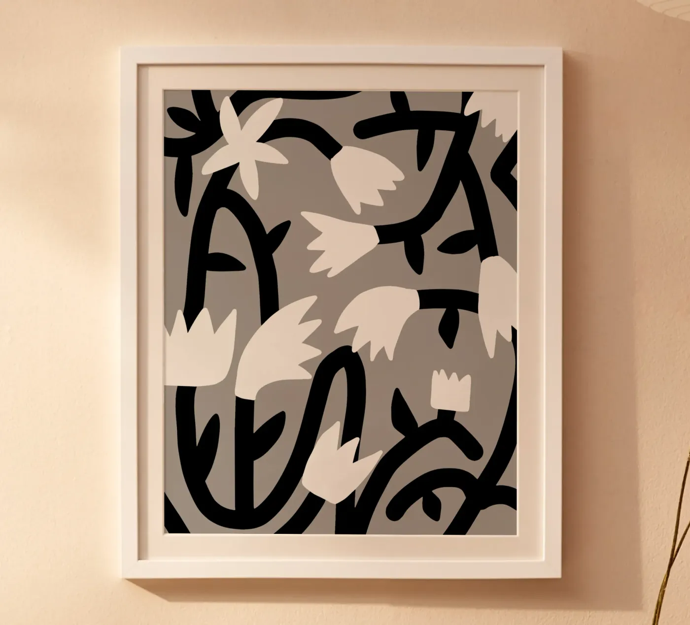 Bianco e nero floreale poster da Little Dean