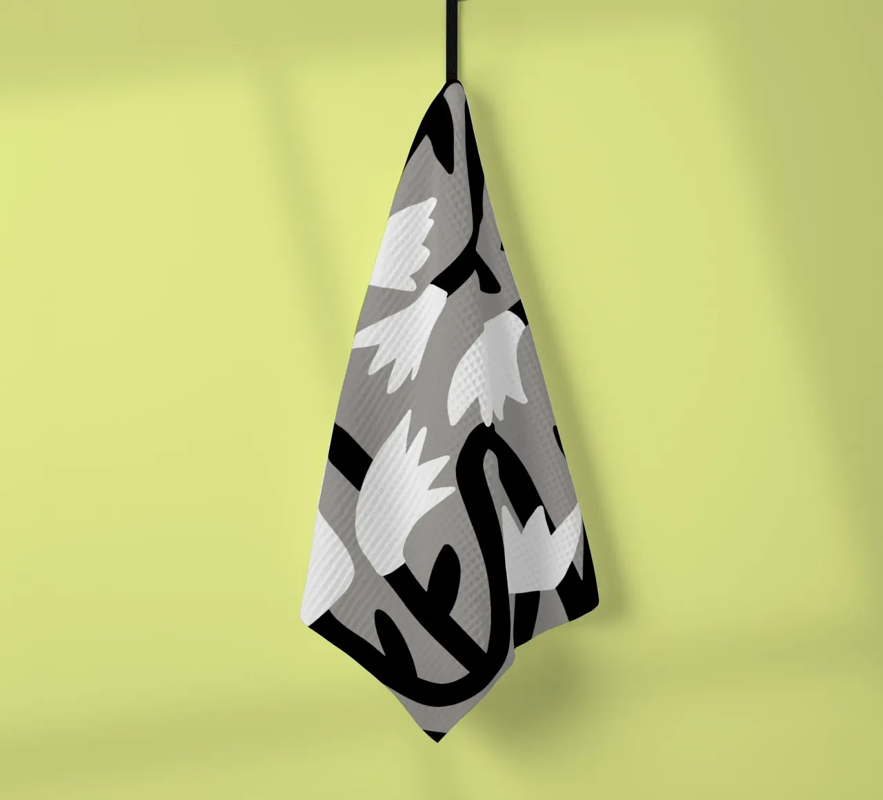 Bianco e nero floreale canovaccio da cucina da Little Dean