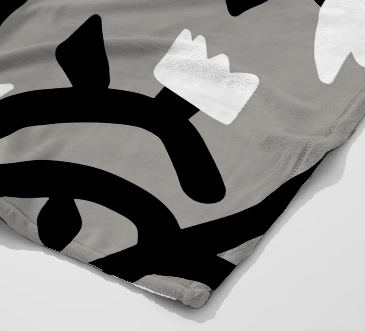Bianco e nero floreale coperta in pile da Little Dean