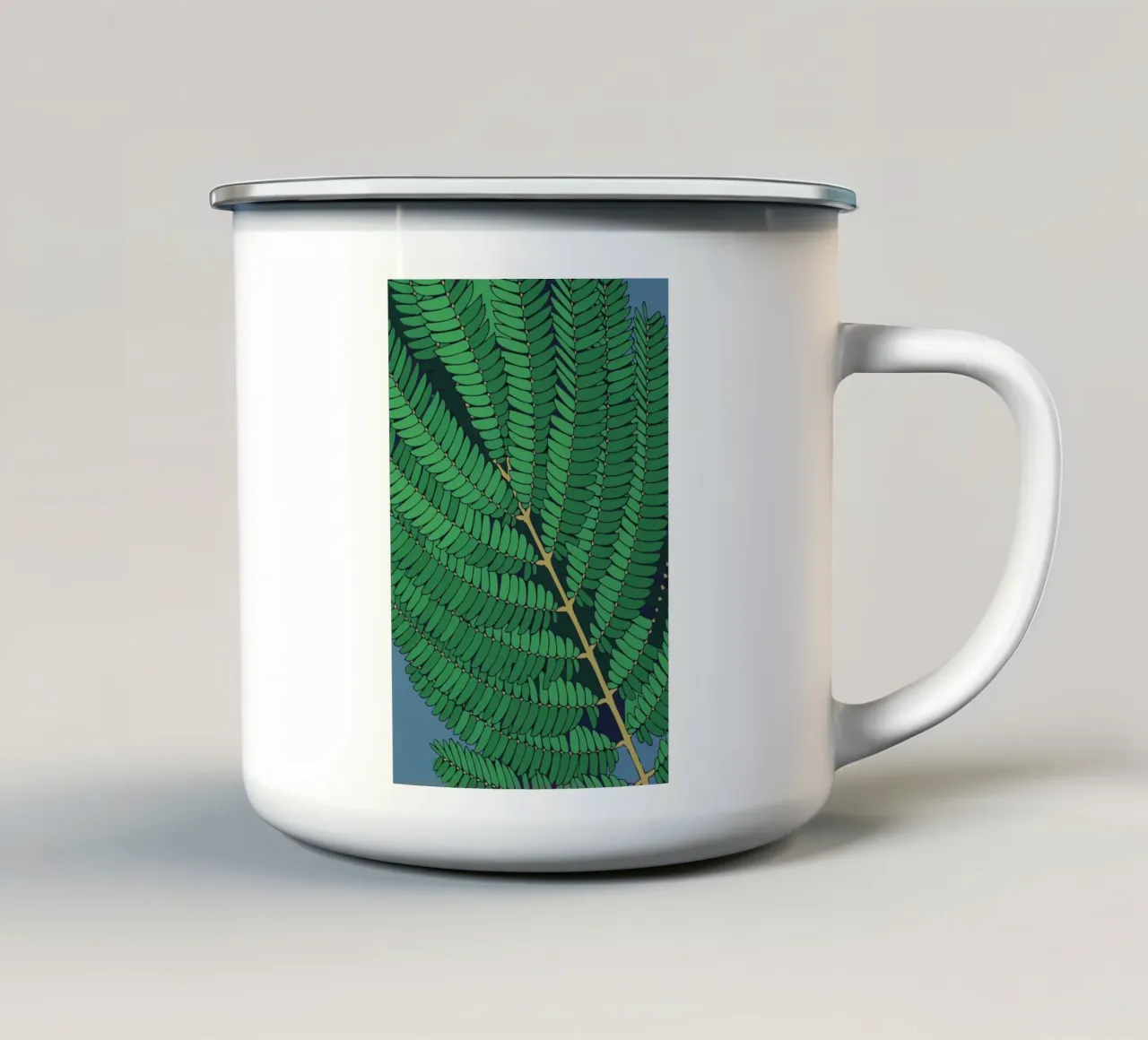 branch green tazza in smalto da Monel