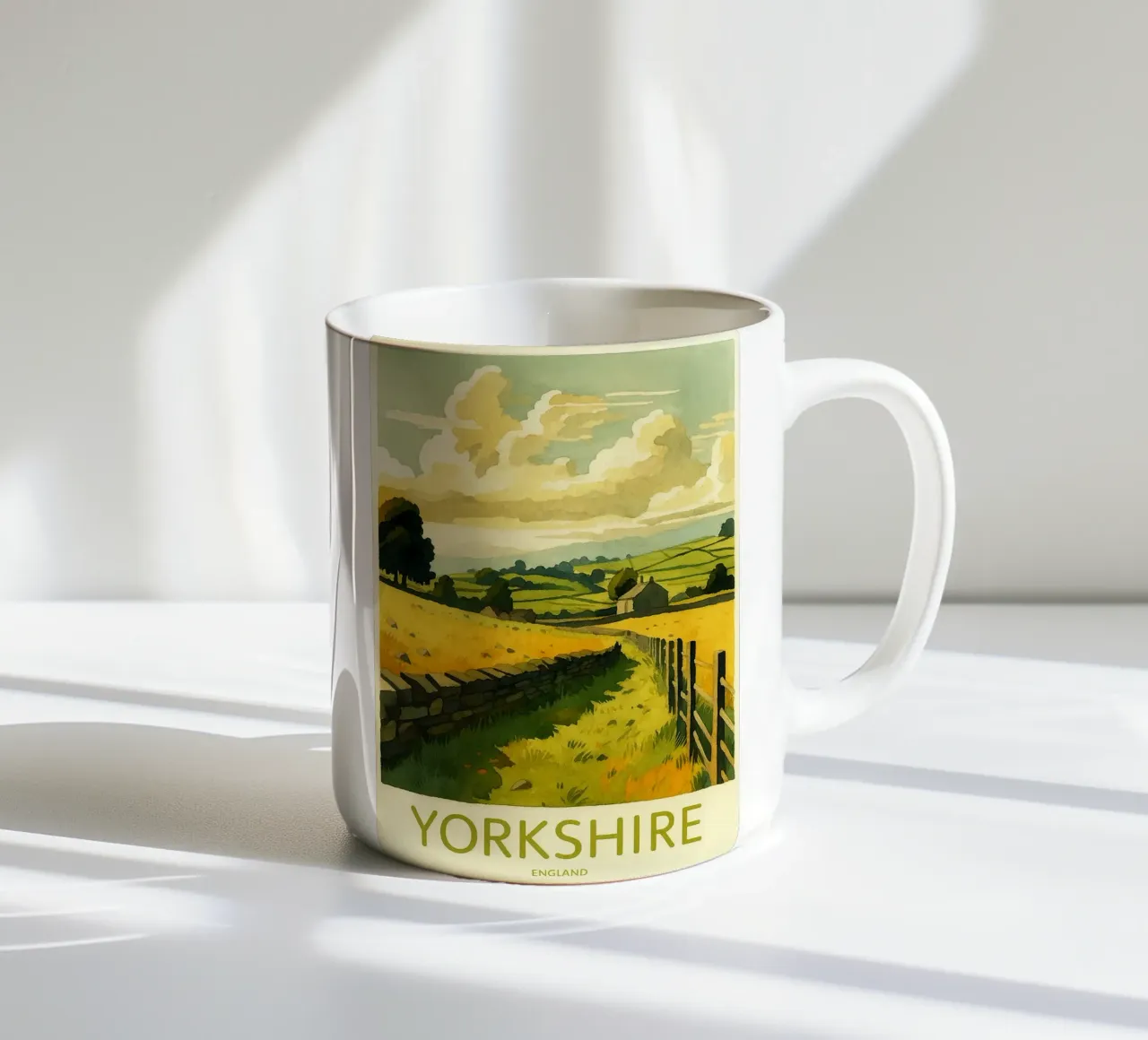 yorkshire inghilterra pittura acquerello tazza in ceramica da lilly