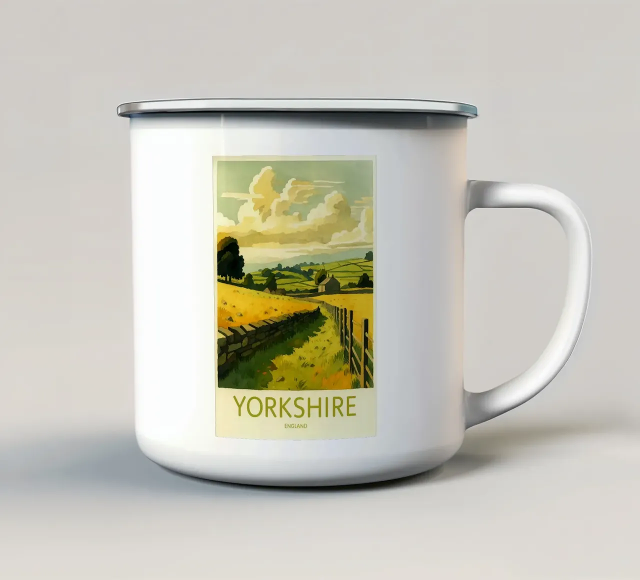 yorkshire inghilterra pittura acquerello tazza in smalto da lilly