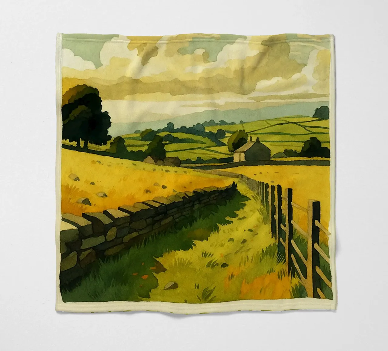 yorkshire inghilterra pittura acquerello coperta in pile da lilly