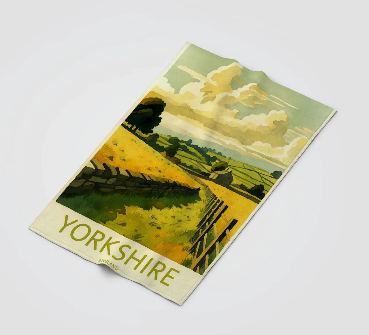 yorkshire inghilterra pittura acquerello coperta in pile da lilly