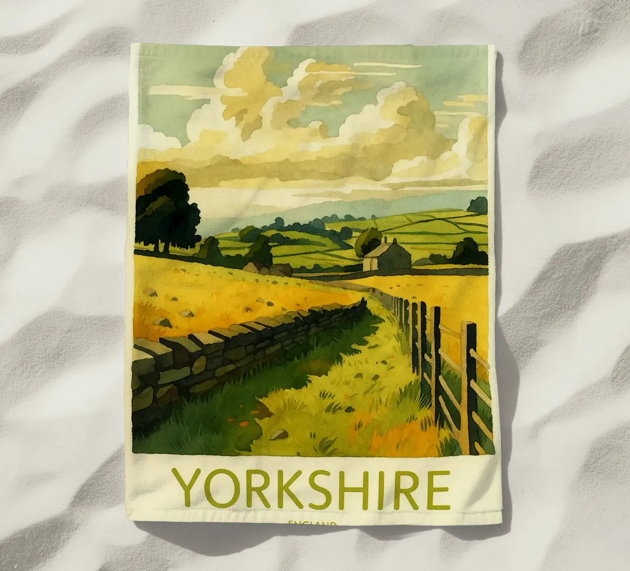 yorkshire inghilterra pittura acquerello telo mare da lilly