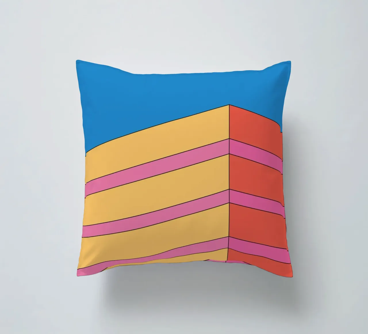 Prospettiva edificio audacemente retrò cuscino da Retro Boy Art