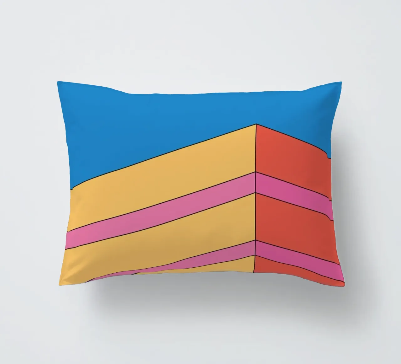 Prospettiva edificio audacemente retrò cuscino da Retro Boy Art