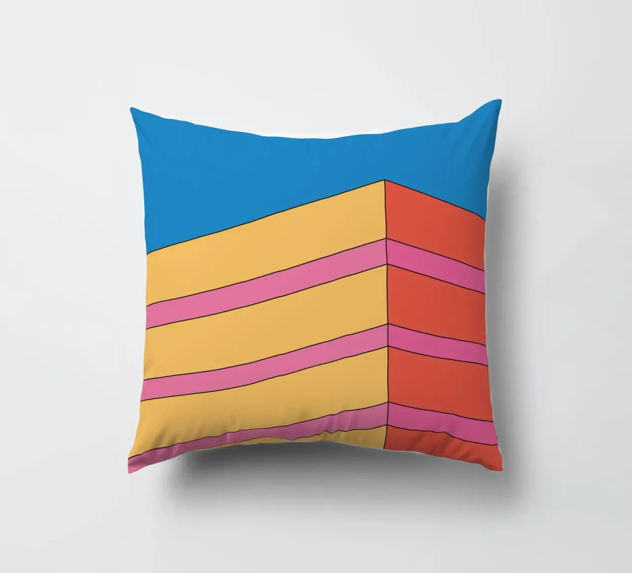 Prospettiva edificio audacemente retrò cuscino da Retro Boy Art