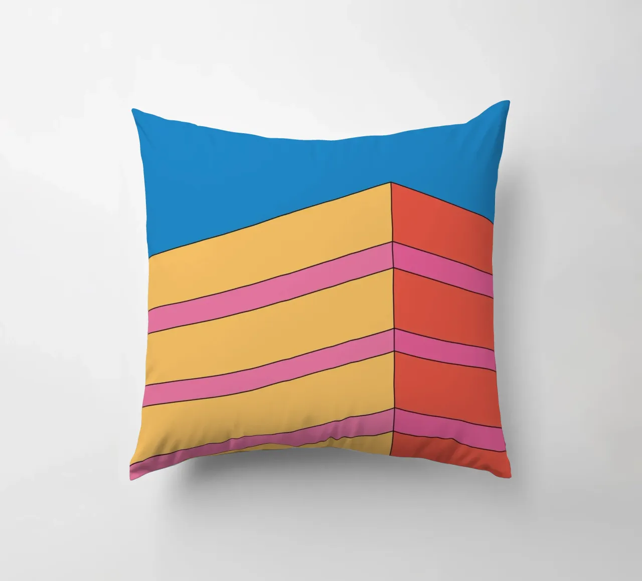 Prospettiva edificio audacemente retrò cuscino da Retro Boy Art