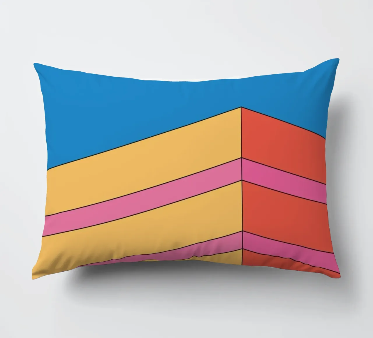 Prospettiva edificio audacemente retrò cuscino da Retro Boy Art