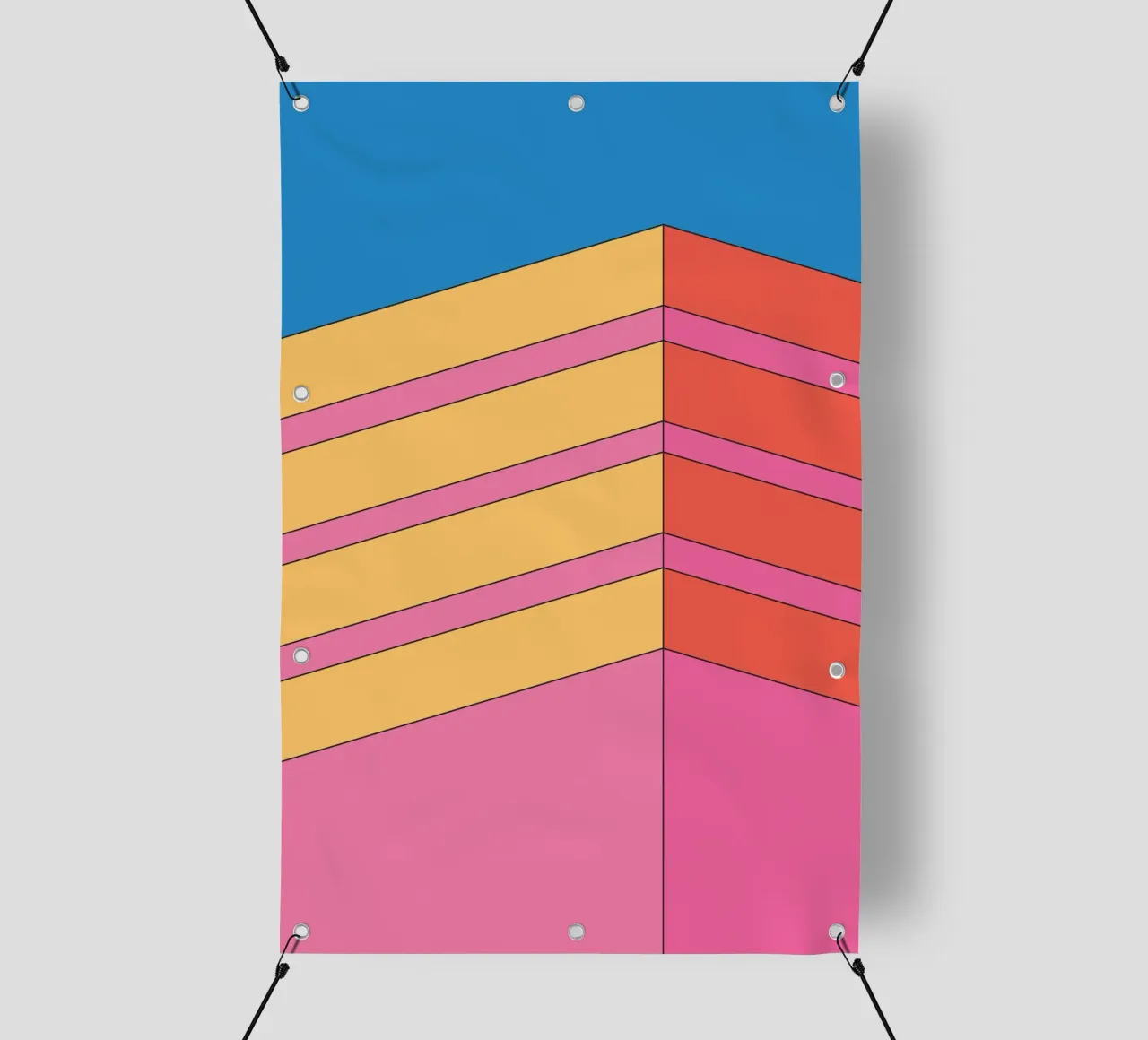 Prospettiva edificio audacemente retrò telo in pvc da Retro Boy Art