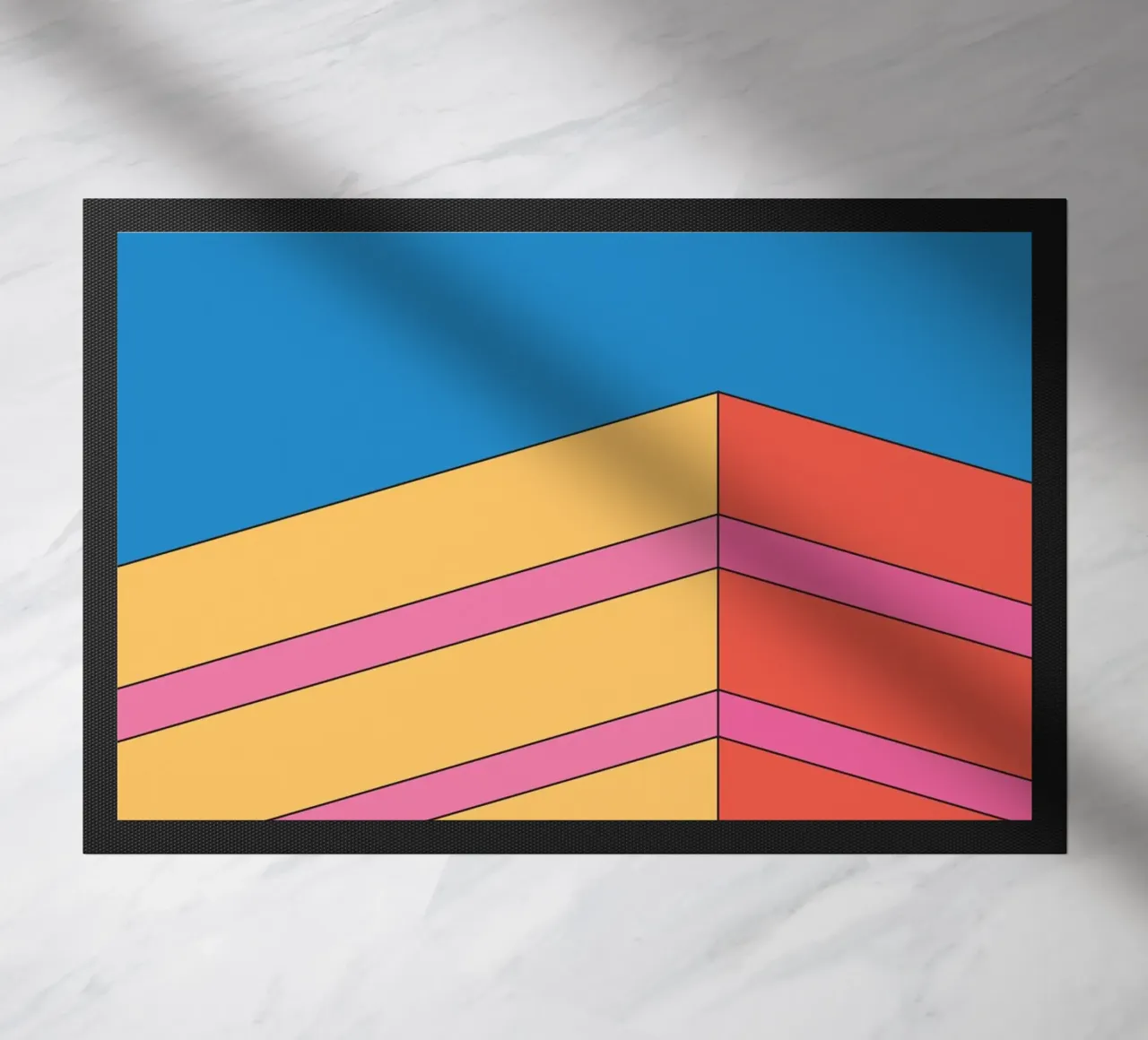 Prospettiva edificio audacemente retrò zerbino da Retro Boy Art