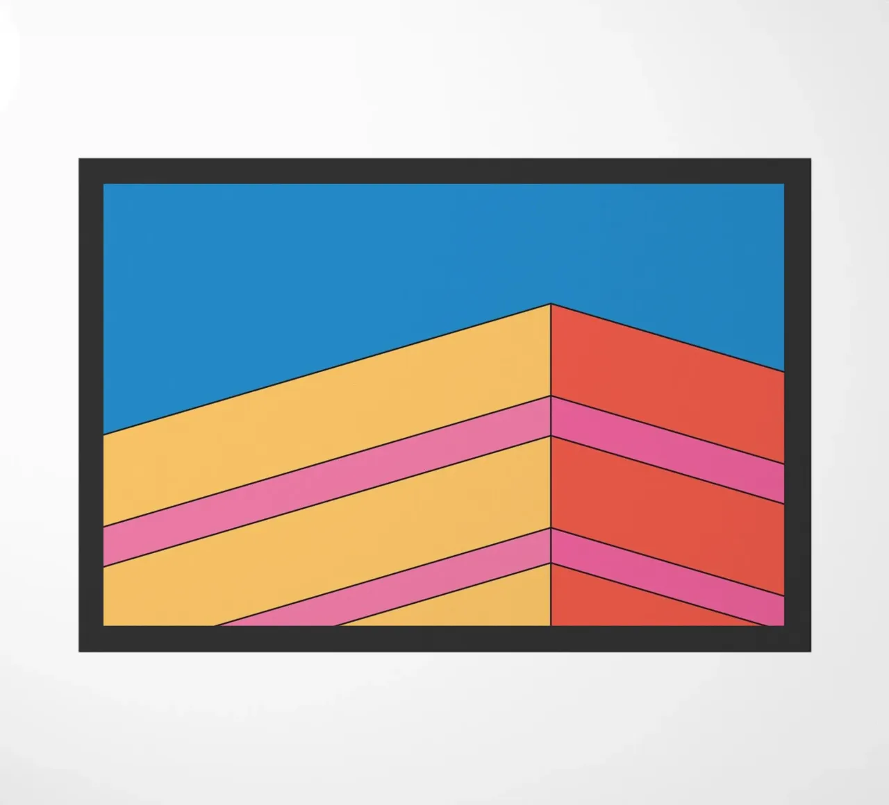 Prospettiva edificio audacemente retrò zerbino da Retro Boy Art