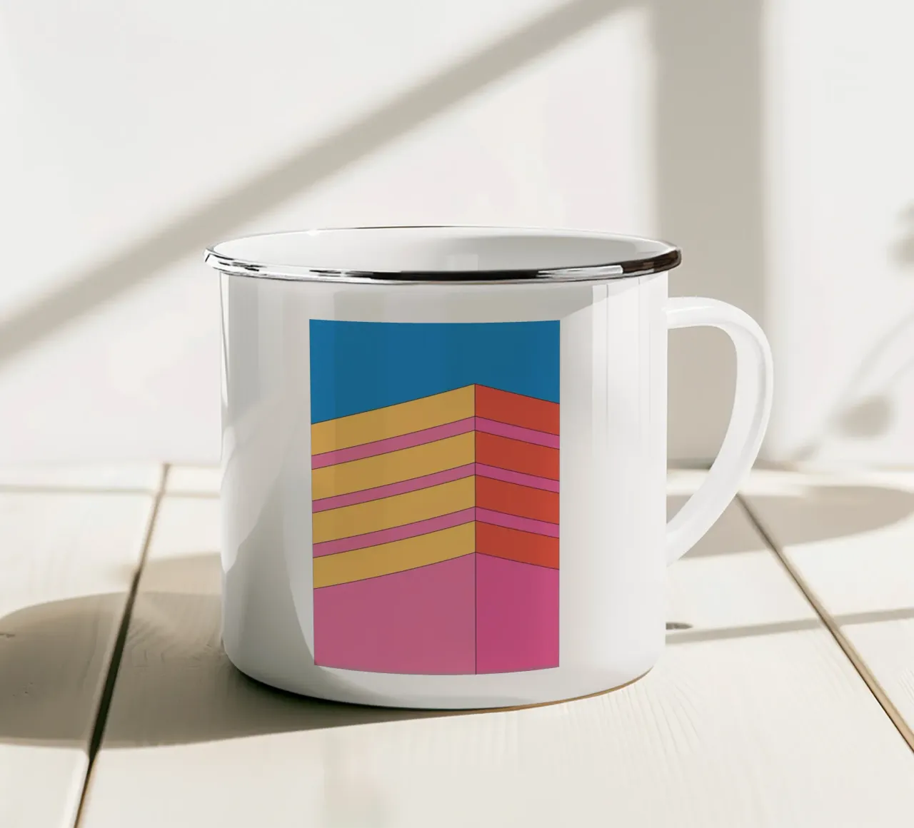 Prospettiva edificio audacemente retrò tazza in smalto da Retro Boy Art