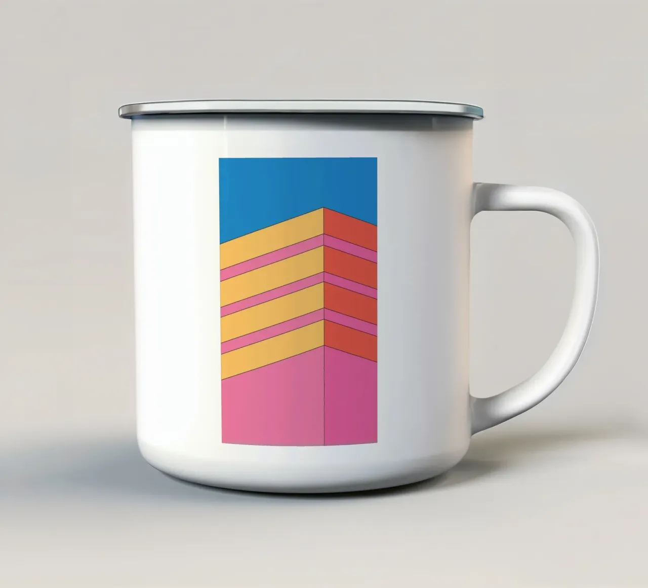 Prospettiva edificio audacemente retrò tazza in smalto da Retro Boy Art