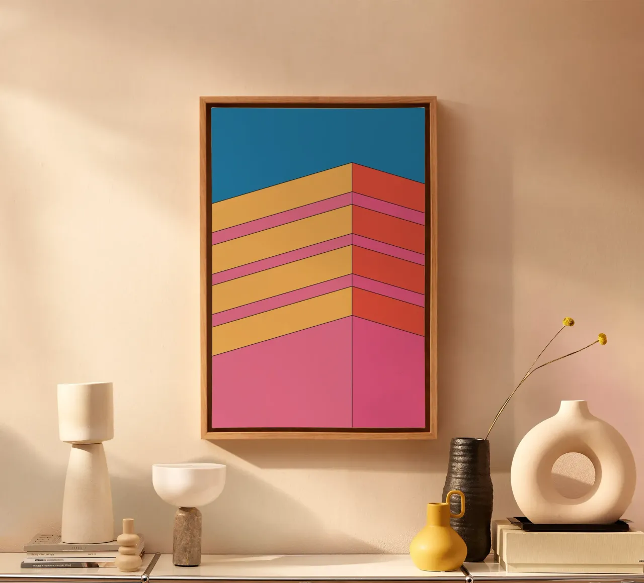 Prospettiva edificio audacemente retrò tela da Retro Boy Art