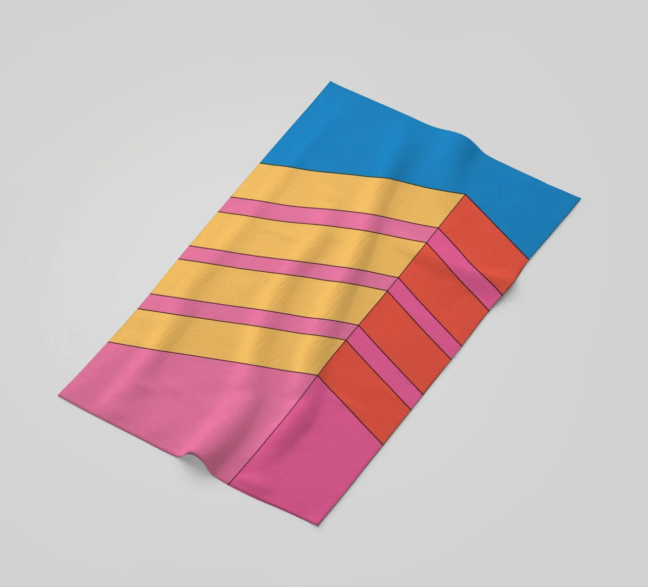 Prospettiva edificio audacemente retrò telo mare da Retro Boy Art