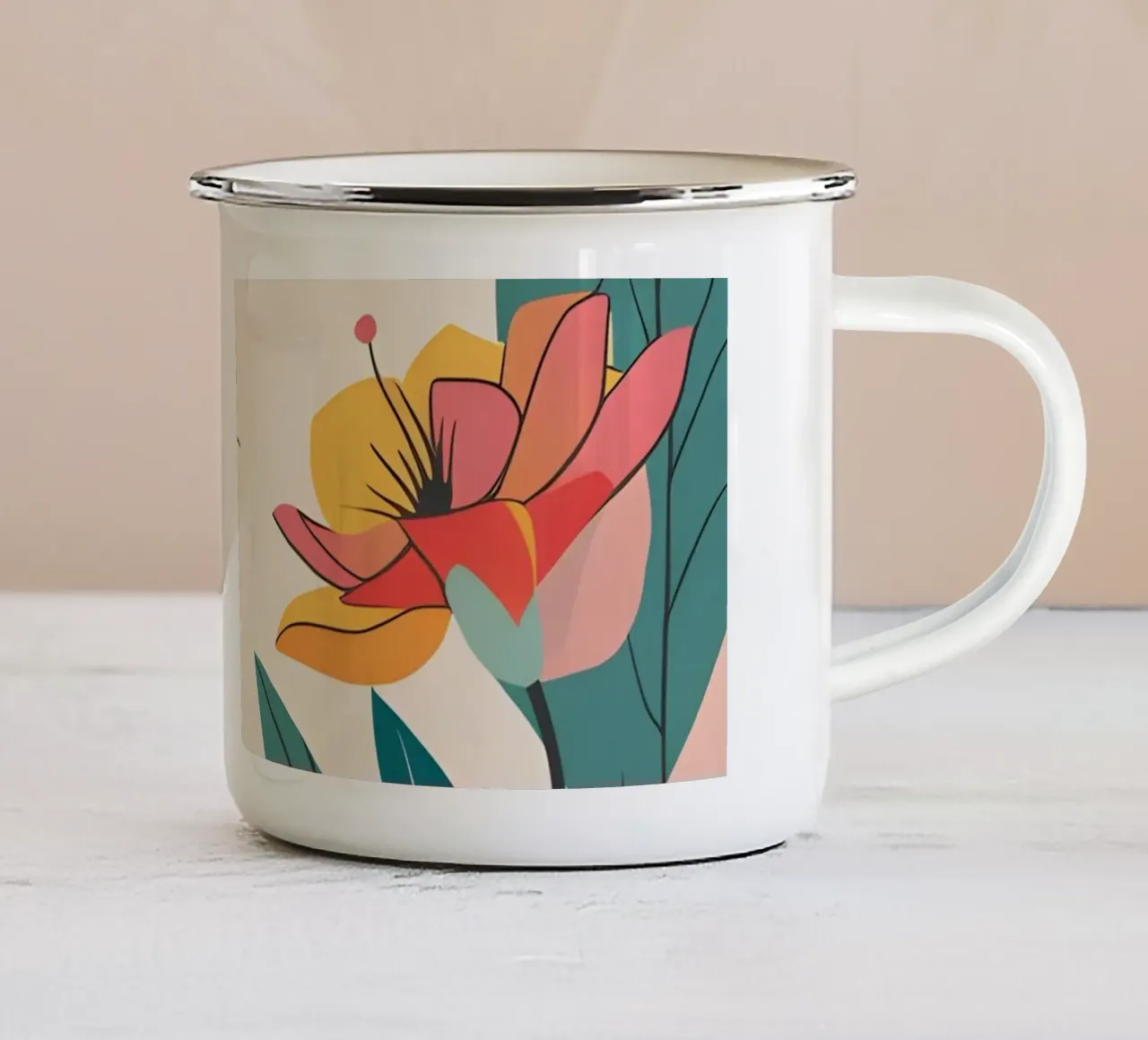 pop art e piante tazza in smalto da Botanical Gallery