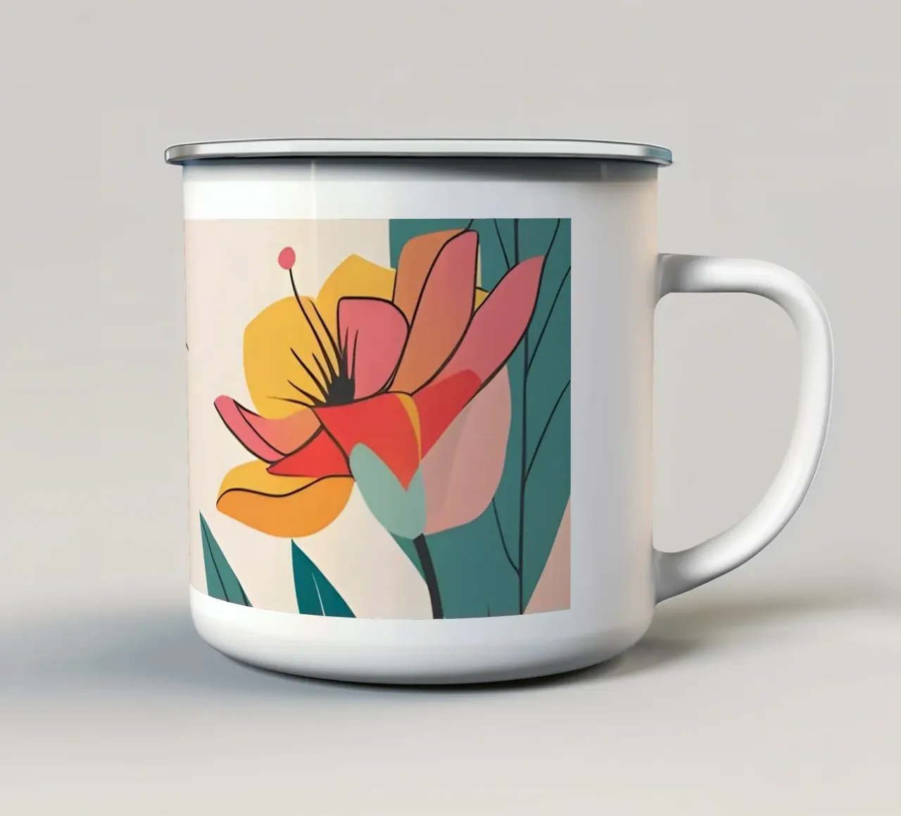 pop art e piante tazza in smalto da Botanical Gallery