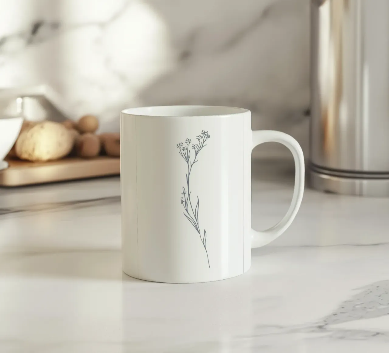 curve line flower tazza in ceramica da Monel