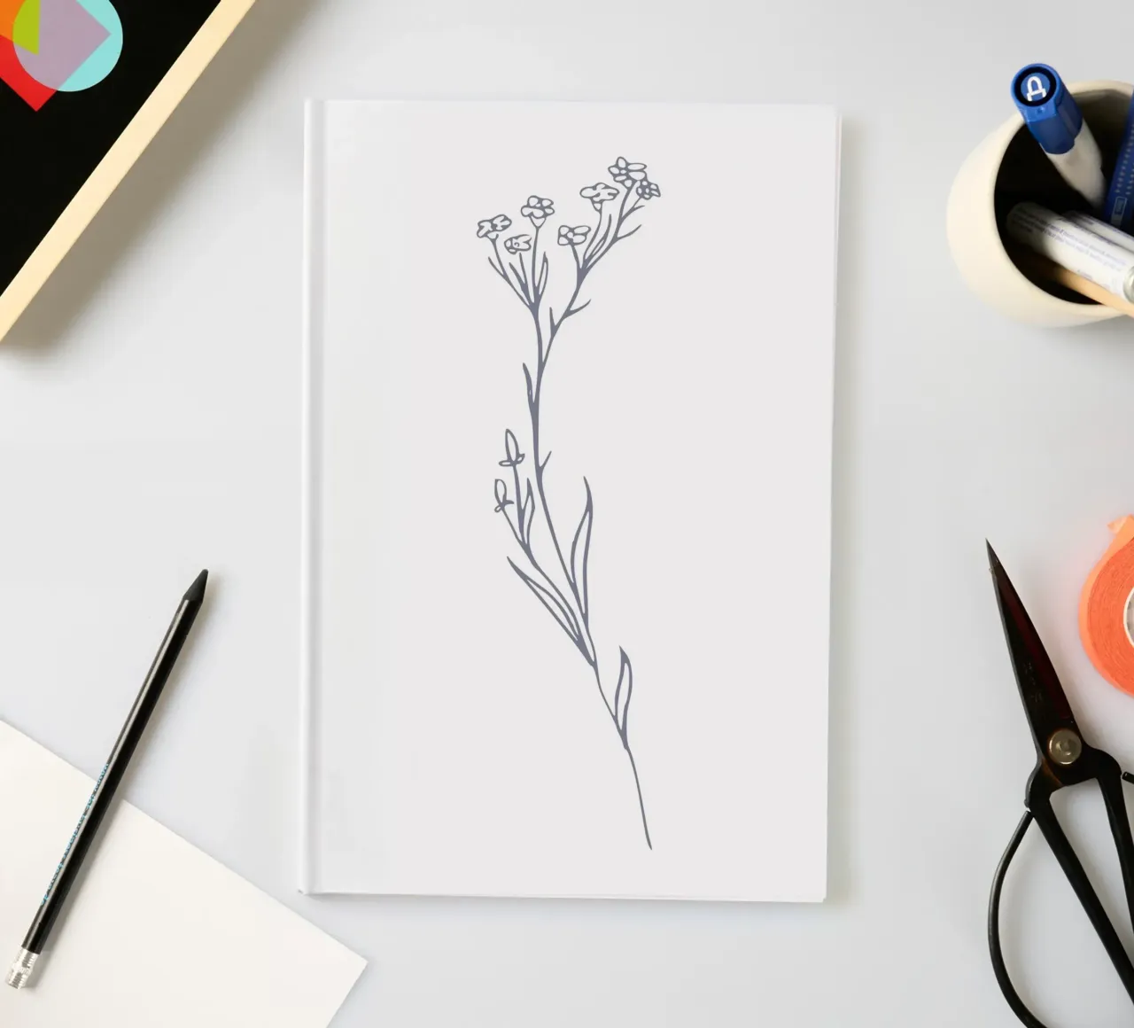curve line flower notebook by Monel