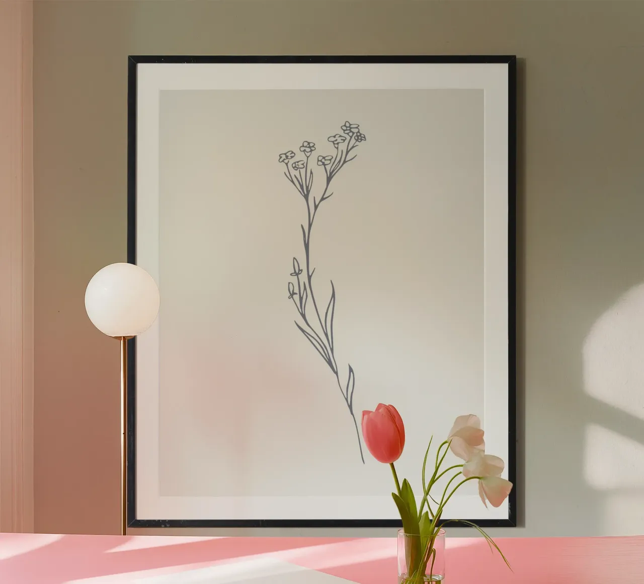 curve line flower poster da Monel