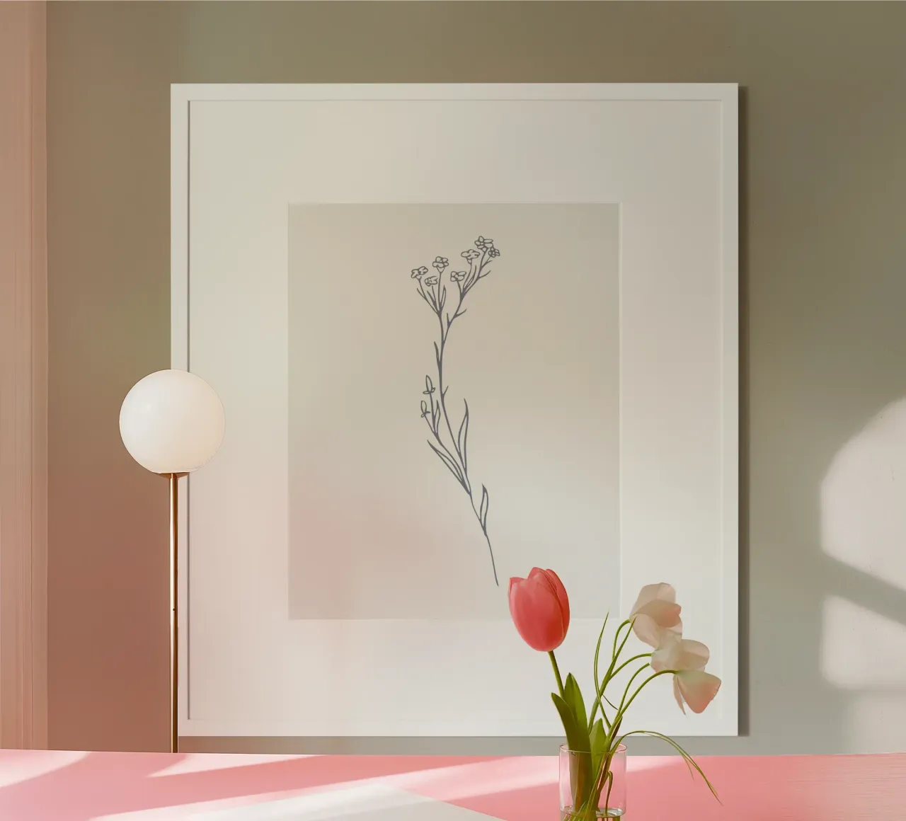 curve line flower poster da Monel