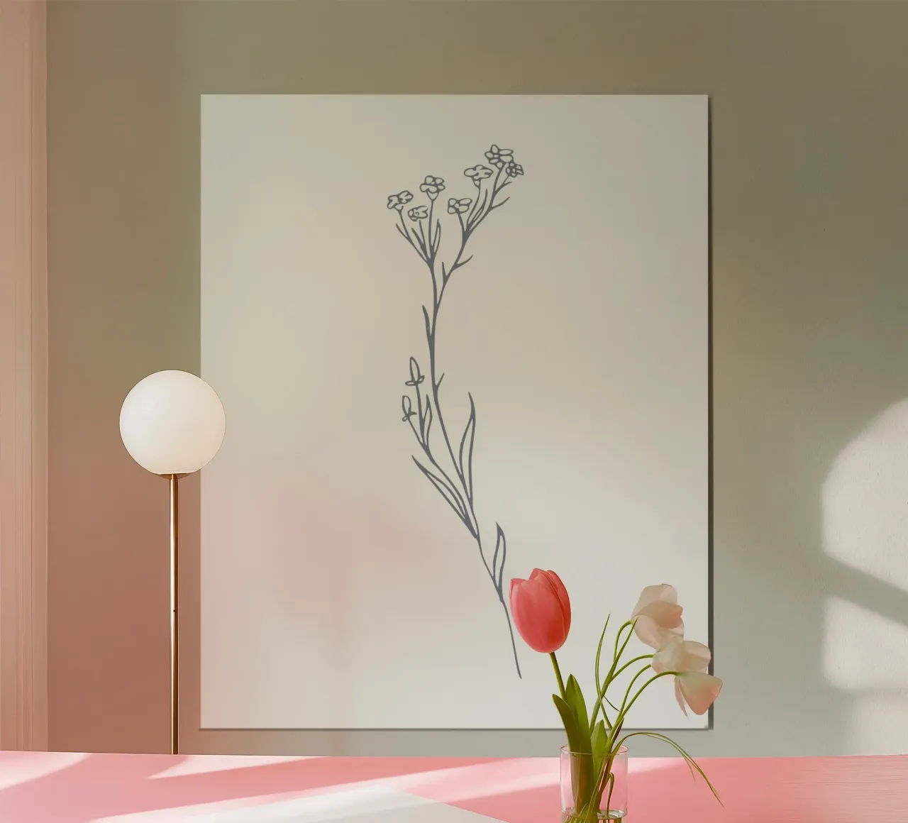 curve line flower poster da Monel